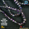 1 Strand 8mm Lilac Grey AB Shine Rondelle Faceted Glass Crystal Beads 65PCS