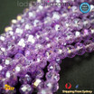 1 Strand 8mm Clear Lilac Silver Shine Rondelle Faceted Glass Crystal Beads 65PCS