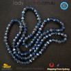 1 Strand 8mm Clear Navy Shine Rondelle Faceted Glass Crystal Beads 65PCS