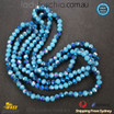 1 Strand 8mm Matte Blue Multi Shine Rondelle Faceted Glass Crystal Beads 65 PCS