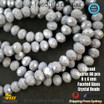 1 Strand 8mm Matte Grey Shine Rondelle Faceted Glass Crystal Beads 65PCS