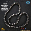 1 Strand 8mm Silver Clear Grey Shine Rondelle Faceted Glass Crystal Beads 65PCS