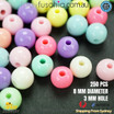 250PC 8MM Round Multi Colour Ball Beads Pony Bead mixed DIY Craft Jewellery Make