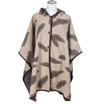 Beige and Coffee Hooded Open Front Free Size Winter Coat SP1226 COFFEE