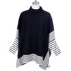 Black Knit Sweater Poncho with Sleeves SP1230 BLACK