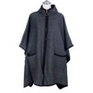 Dark Grey Open Front Free Size Winter Coat SP1231 D GREY