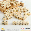 200pcs Natural Wooden Alphabet Letter Cube Beads bead mixed letters craft 10mm