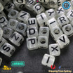 250 pc Alphabet Letter Cube Acrylic Beads bead Luminous mixed letters craft 6mm
