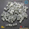 250 pc Alphabet Letter Cube Acrylic Beads bead Luminous mixed letters craft 6mm