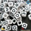 250 pc 6mm Star Moon Heart Alphabet Letter Cube Acrylic Beads bead mixed Craft