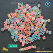 250 pc 6mm LIGHT Colourful Heart Alphabet Letter Round Acrylic Beads bead mixed Craft
