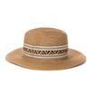 Wide Brim Straw Panama Beach Fedora Sun Hat Men Women Roll up Straw Cowboy Hat HAT950-4