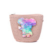 Pink Mutli Koala Kids Straw Bag with Strap
