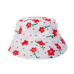 White with Red Flower Kids Cotton Bucket Hat HATK260 White with Red Flower Kids Cotton Bucket Hat HATK260