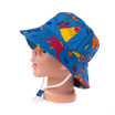 Blue Dinosaurs Print Kids Cotton Bucket Hat HATK269