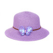 Lilac Butterfly Kid's Summer Straw Sun Hat HATKS126-7 Lilac Butterfly Kid's Summer Straw Sun Hat HATKS126-7
