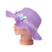Lilac Butterfly Kid's Summer Straw Sun Hat HATKS129-5 Lilac Butterfly Kid's Summer Straw Sun Hat HATKS129-5