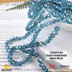 1 Strand 6mm Clear Dark-Blue AB Rondelle Faceted Glass Crystal Beads 75pcs