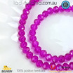 1 Strand 6mm Hot-Pink Clear Rondelle Faceted Glass Crystal Beads 75pcs