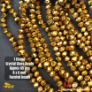 1 Strand 8mm Metallic Gold Rondelle Faceted Glass Crystal Beads 60pcs 8mm-007