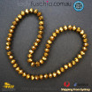 1 Strand 8mm Metallic Gold Rondelle Faceted Glass Crystal Beads 60pcs 8mm-007