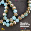 1 Strand 8mm Gold Teal Rondelle Faceted Glass Crystal Beads 60pcs 8mm-060