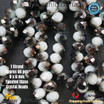 1 Strand 8mm Brown White Rondelle Faceted Glass Crystal Beads 60pcs 8mm-061