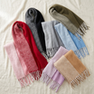 Extra Wide 70cm Winter Shawl – Soft Cozy 180cm Wrap with Fringe-2693