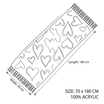 Women Winter Scarf Heart Print Long Scarf Soft Warm Shawl Wrap 70×180cm Fashion Tassel Blanket Scarf Lightweight Acrylic-2620