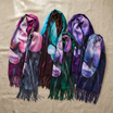 Women Winter Floral Print Scarf Soft Warm Long Shawl Wrap 70×180cm Fashion Tassel Blanket Scarf Lightweight Acrylic-2621