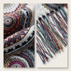 Women Boho Mandala Print Scarf Winter Long Shawl Wrap 70×180cm Soft Tassel Blanket Scarf Lightweight Acrylic-2623