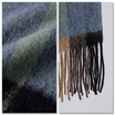Women Winter Scarf Soft Warm Fuzzy Plaid Tassel Shawl Wrap Long Neck Scarf