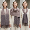 Women Winter Scarf Soft Warm Fuzzy Plaid Tassel Shawl Wrap Long Neck Scarf