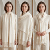 Women Winter Scarf Soft Warm Long Tassel Scarf Plain Colour Shawl Wrap Lightweight Knit 30x180cm