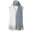 Women Winter Scarf Two Tone Knit Tassel Scarf Soft Warm Long Shawl Wrap Reversible 40x180cm