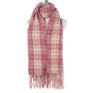 Women Winter Plaid Scarf Soft Warm Tartan Shawl Wrap Oversized Checked Tassel Scarf 70x190cm