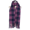 Women Winter Plaid Scarf Soft Warm Tartan Shawl Wrap Oversized Checked Tassel Scarf 70x190cm