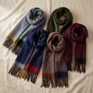 Women Oversized Winter Scarf Soft Warm Plain Tassel Shawl Wrap Thick Long Solid Colour Blanket Scarf