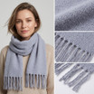 Women Oversized Winter Scarf Soft Warm Plain Tassel Shawl Wrap Thick Long Solid Colour Blanket Scarf