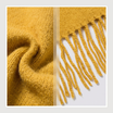 Women Oversized Winter Scarf Soft Warm Plain Tassel Shawl Wrap Thick Long Solid Colour Blanket Scarf