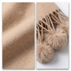 Women Pom Pom Winter Scarf Soft Warm Oversized Shawl Wrap Long Tassel Faux Fur Ball Scarf Ladies Neck Warmer
