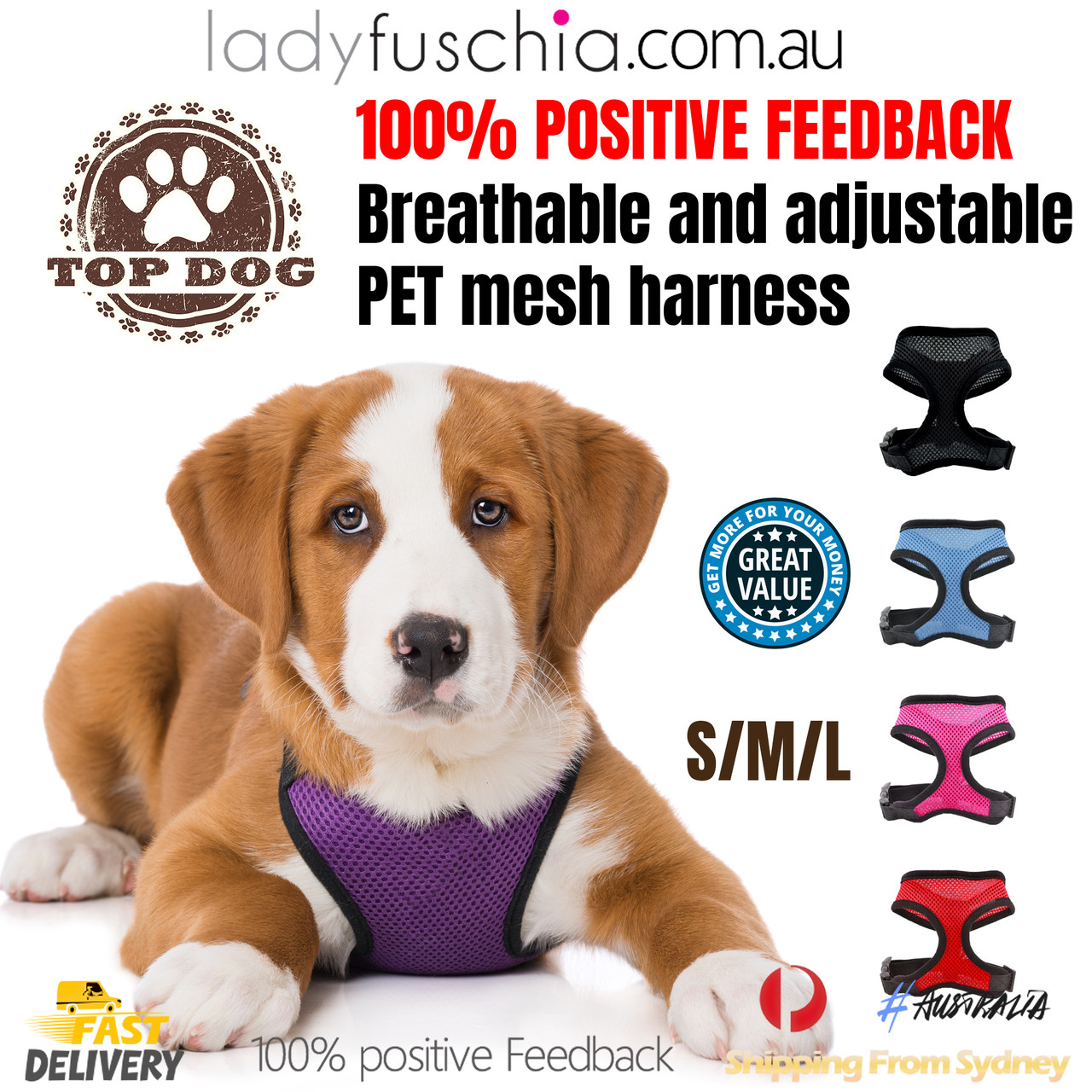 soft mesh dog harness