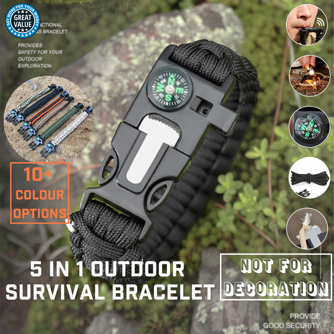 Alkingline Self Defense Tactical Paracord Bracelet With 7 Core Umbrella  Rope Army Camouflage Survival 550 Cord For Emergency Survival, EDC, Outdoor  Camping From Lilykang, $1.55 | DHgate.Com