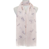 Beige Floral Pattern Lightweight Soft Large Premium Scarf