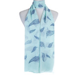 Teal Leaf Pattern Premium Large Soft Lightweight All Seasons Scarve Shawl Wrap