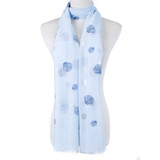 Blue Scallop Shell Pattern Large Summer Scarf SC8625