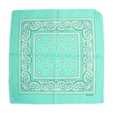 Teal 100% COTTON BANDANAS Paisley Square Head Scarf BPS001