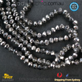 6x8mm Grey Faceted Flat Glass Crystal Beads 6x8mm Grey Faceted Flat Glass Crystal Beads