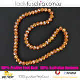 8x10mm Caramel Faceted Flat Glass Crystal Beads