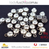 50G X Rhinestone Silver Plated Diamond Spacer Dangle Charms